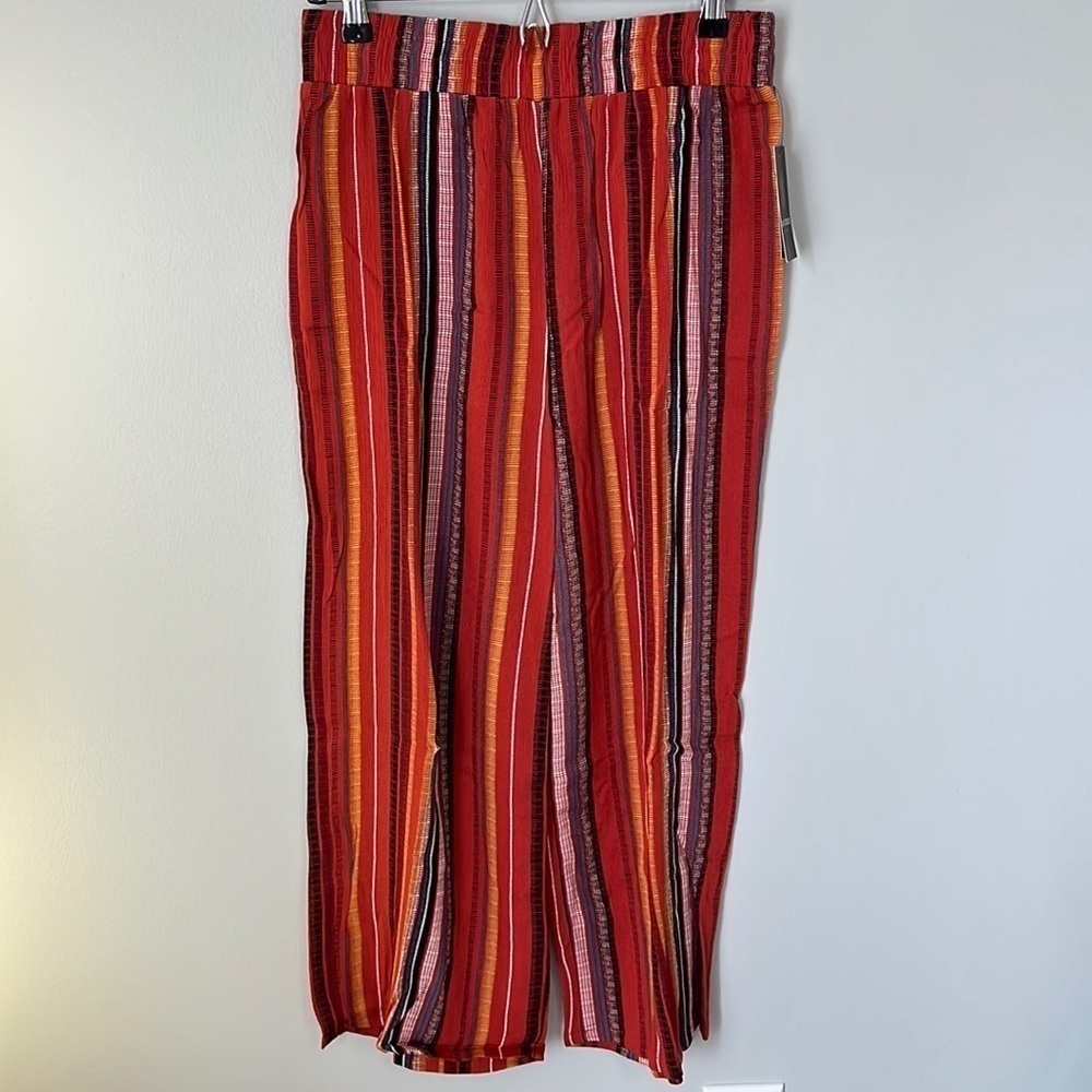 NWT I.N. Studio Petite Crepe Wide Leg Pull On Pants in Carnival